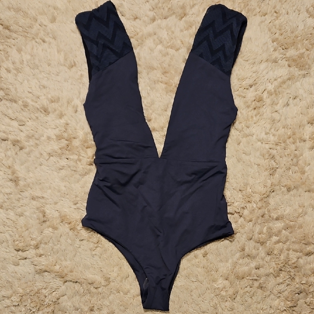 Tavik Gray Chevron One-Piece Swimsuit